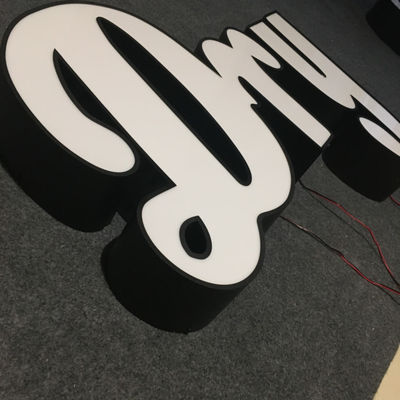 A impressão UV 3D do sinal da letra de canal da propaganda da forma da caixa leve iluminou o UL