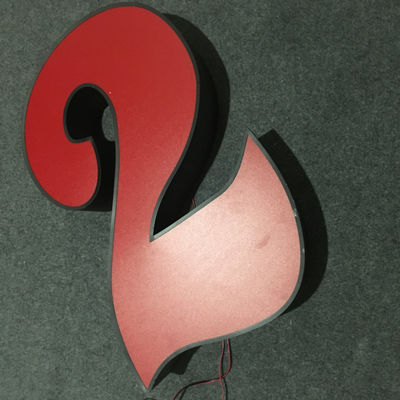 A impressão UV 3D do sinal da letra de canal da propaganda da forma da caixa leve iluminou o UL