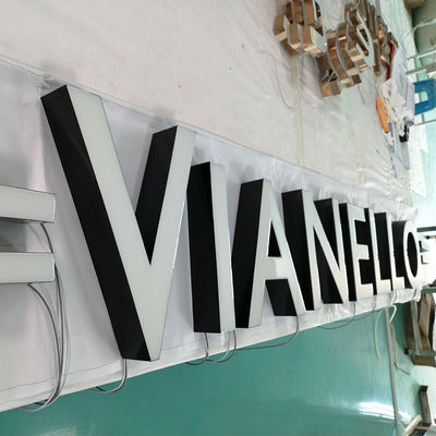 CE dianteiro ROHS do sinal da letra de canal da loja de alumínio líquida da resina