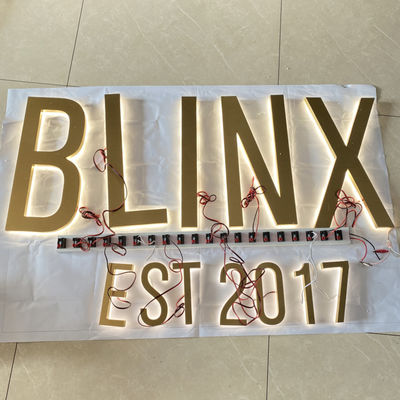 A escova SS do ouro iluminou letras de canal Logo Sign Highspan