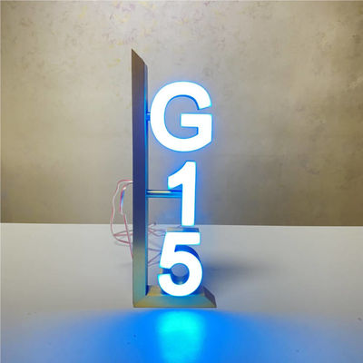 Chapas de matrícula DC12V da porta do hotel do sinal de número da casa do espelho do ouro