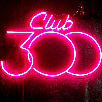 Sinal claro de néon 12VDC do rosa acrílico da montagem da parede do sinal de néon do diodo emissor de luz