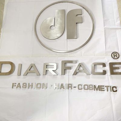 Escova de prata dianteira 3D Metal Letras Empresa Logo Sign Electroplated da loja