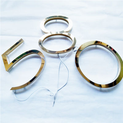 O laser do sinal de número da casa da escova do ouro do brilho alto cortou o CE RoHS