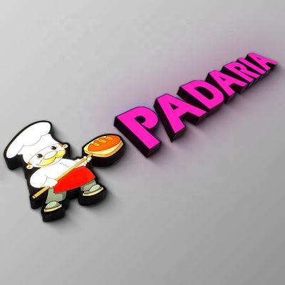 IP65 gravou o logotipo iluminado da letra do metal da loja sinal dianteiro acrílico