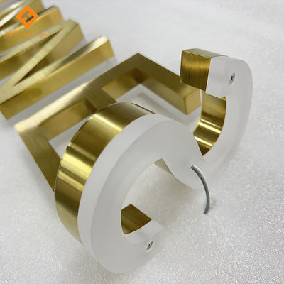 Placa de aço inoxidável 12VDC retroiluminado do sinal do restaurante para o nome da empresa da loja