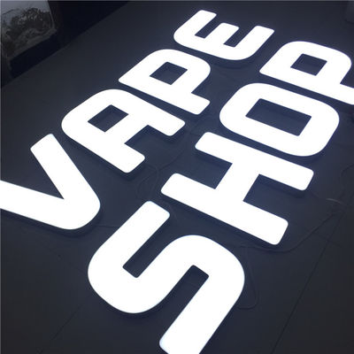 O negócio ilumina acima o quadro indicador DC12V da loja do sinal da letra 3D