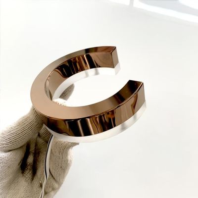 Signage de rotulação acrílico 304# 3cm de aço inoxidável da luz do sinal exterior da letra 3d acima