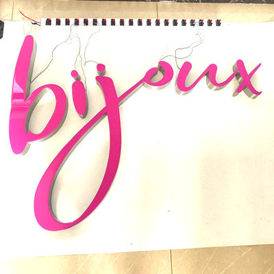 Acrílico da placa de Illumianted do metal do sinal da letra das letras cursivos 3d da construção do ODM