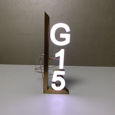 Iluminado 304 sinais de aço inoxidável do endereço do metal das letras lustrou escovado