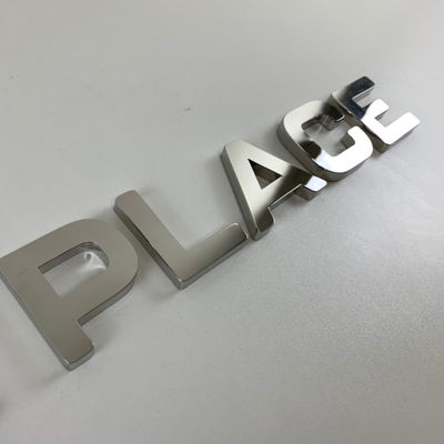 Sinal de prata FrontLit retroiluminado da letra do espelho 3D da parte dianteira da loja de Customzied