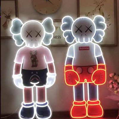 Luz feita sob encomenda 175mm 190mm do sinal de néon do projeto KAWS da forma