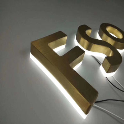 De aço inoxidável de construção do sinal da letra de canal do RGB iluminado
